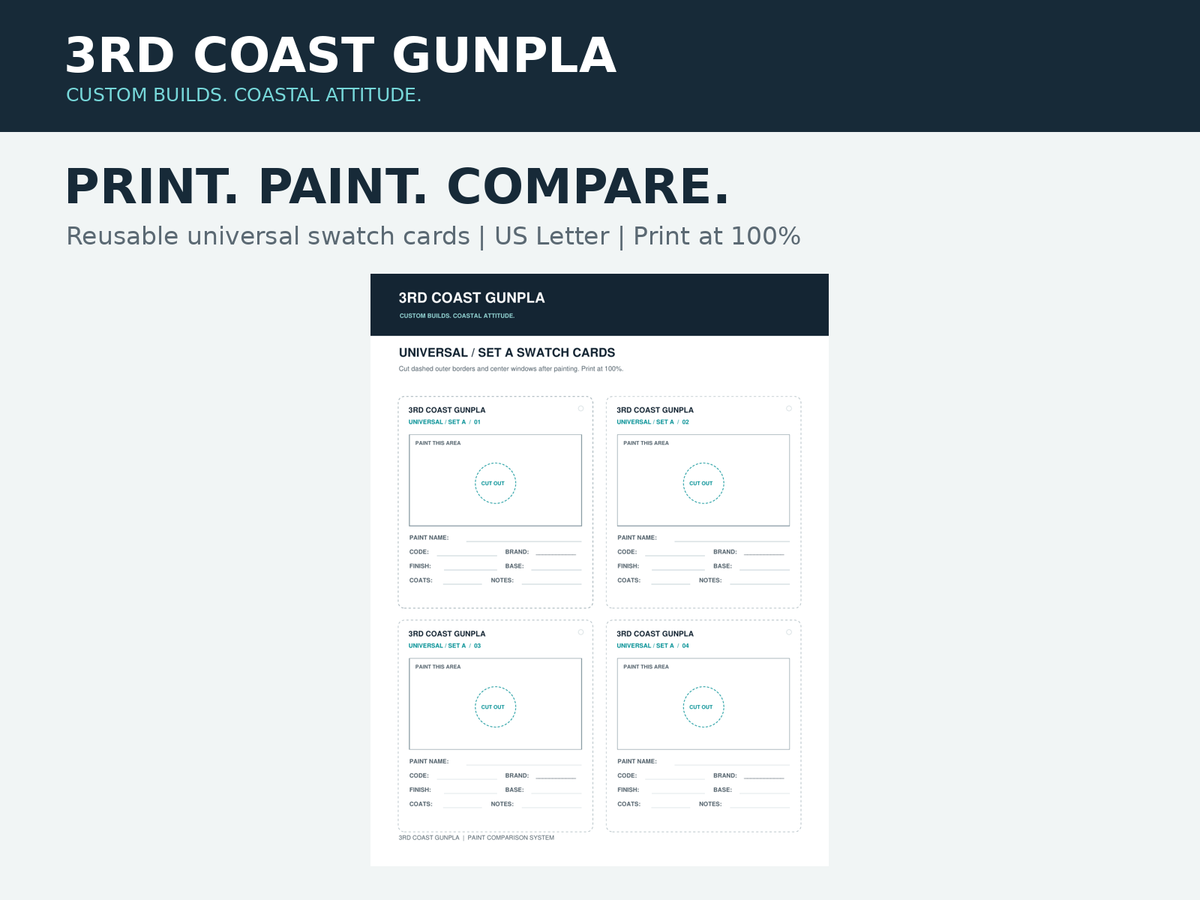 Printable Paint Swatches Sheet